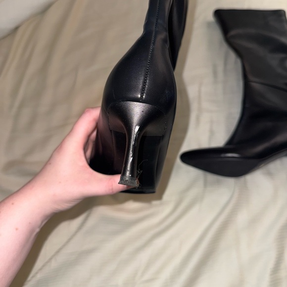 Knee High Black Boots with Wider Calf - Picture 5 of 9